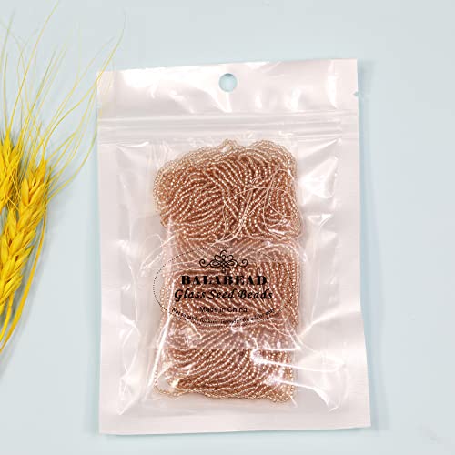 11/0 Glass Silver Lined Seed Beads Hanks (3 Meters, 6000pcs), Champagne Sliver Lined Seed Beads Strand (9 Meters) - color: Champagne-Sliver Lined