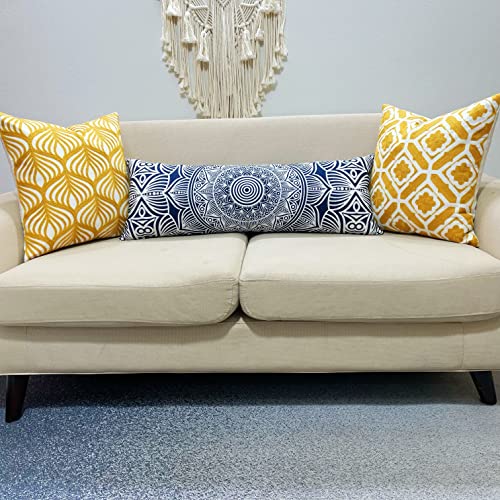 Slow Cow Embroidered Throw Pillow Cover 18 x 18 Inch Yellow - color: Yellow Leaves, size: 18" x 18" (Pack of 1)