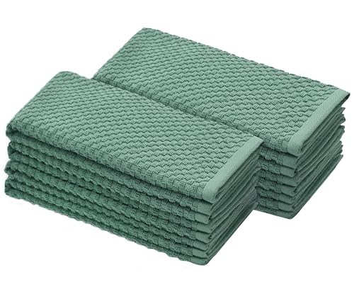 COTTON CRAFT Amazing Kitchen Towels - 8 Pack 100% Cotton Waffle Terry Towel - color: Seafoam, size: 8 Pack