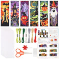 ORIGACH 6 Set Halloween Cross Stitch Bookmark Kit for Beginner - style: Halloween