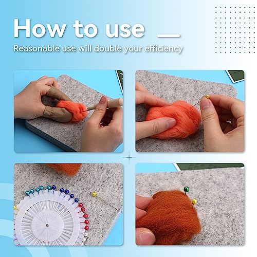 WONVOC Needle Felting Pad, 6x6x1'' Needle Felting Mat with Straight Pins