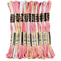 10 Skeins 87.5 Yards 6 Strands Pink Friendship Bracelet String Hand Variegated Embroidery Floss Gradient Cross Stitch Thread Yarn Bracelets Threads Bulk for Sewing Crochet Crafts Stitching - color: Pink