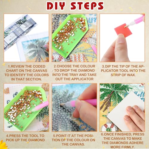 Trandraft 13 Pcs Seasonal Holiday Small Diamond Art Kits for Adults Craft - style: Novel Style