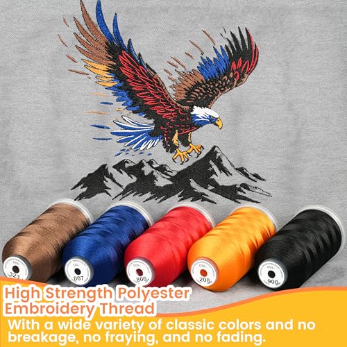 New brothread 15 Colors Huge Spools Polyester Embroidery Machine Thread - color: 15 Colors