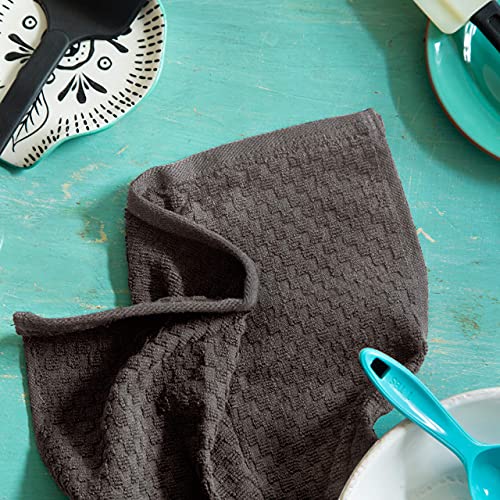 COTTON CRAFT Amazing Kitchen Towel - 12 Pack 100% Cotton Waffle Terry Towel - color: Charcoal, size: 12 Pack