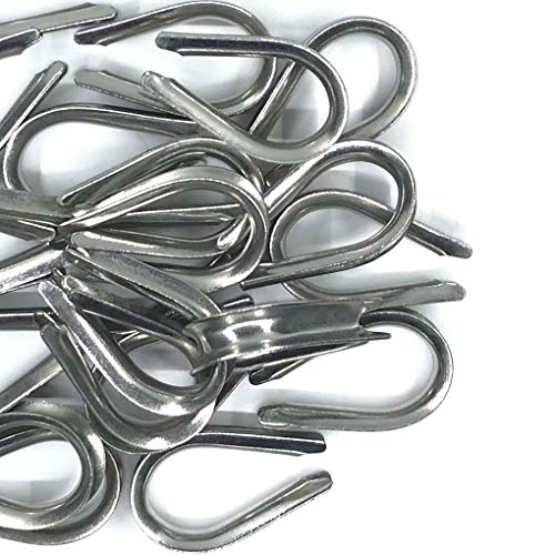 22 PCS M6 Stainless Steel Thimbles for 1/4 Inches Diameter Wire Rope - size: M6 Thimble - 22PCS