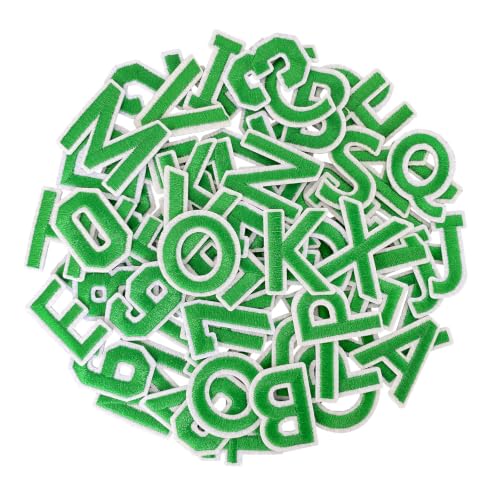 72 Pcs Iron On Letters & Numbers Patches for Tote Bags Hats Clothing Green - color: Green, size: Letters & Numbers