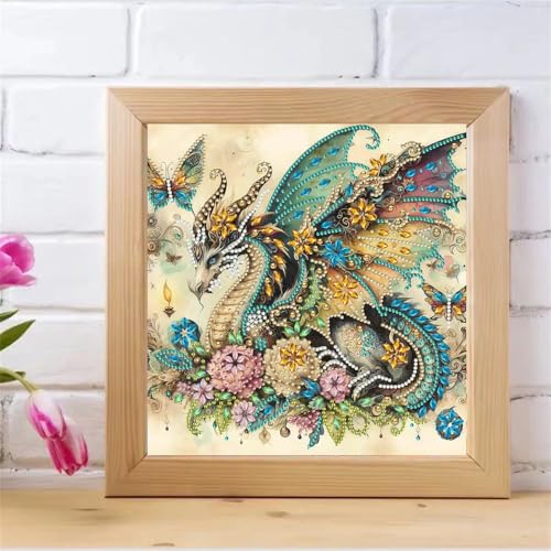 ZQEATRY Dragon Special Shape Diamond Art Kits for Adults,5D Diamond Painting Kits for Beginner,DIY Diamond Crystal Rhinestones Gem Art Kits for Home Wall Decor 11.8 X 11.8inch - color: XJ118