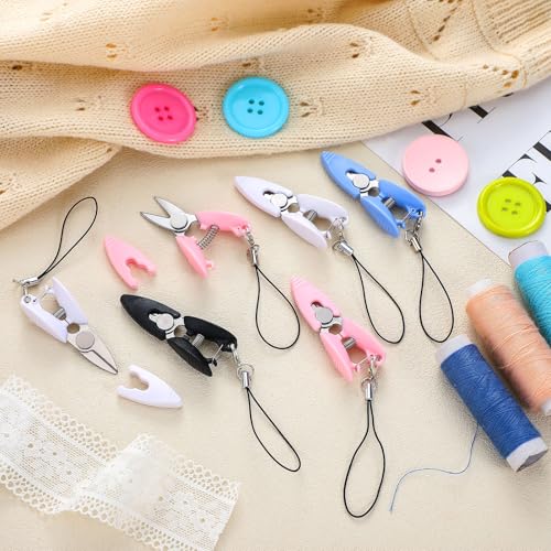 Chunful Tiny Scissors with Cover, TSA Approved Mini Travel Scissors, 6 Pcs