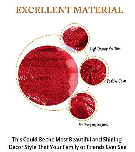 ShiDianYi 30 Feet Sequin Fabric by The Yard 10 Yards Red Sequin Fabric for Sewing Glitter Mesh Fabric Material Fabric Spakle Fabric for Dress Red Sequin Fabric Backdrop - color: Red, size: 10 Yard