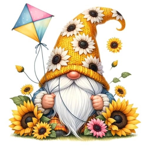 Gnome Stamped Cross Stitch Kits - Counted Cross Stitch Kits for Beginners Adults Needlepoint Cross-Stitch Patterns Dimensions Needlecrafts Embroidery Kits Arts and Crafts13.8inX13.8in - color: Cross Stitch-0331-1