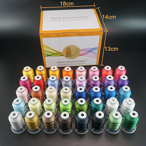 New brothread 40 Colors Polyester Embroidery Machine Thread Kit