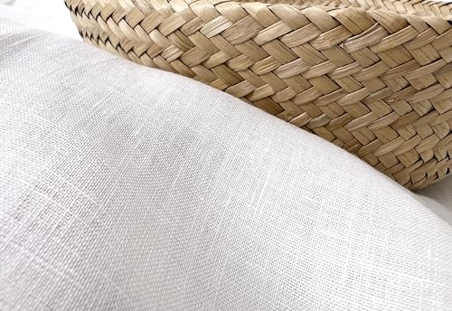 100% Linen Fabric – Lightweight White Color – Pre-Washed Soft & Breathable – 52" Wide – by The Linen Lab (White, 3 Yard pre Cut) - color: White, size: 3 yard pre cut
