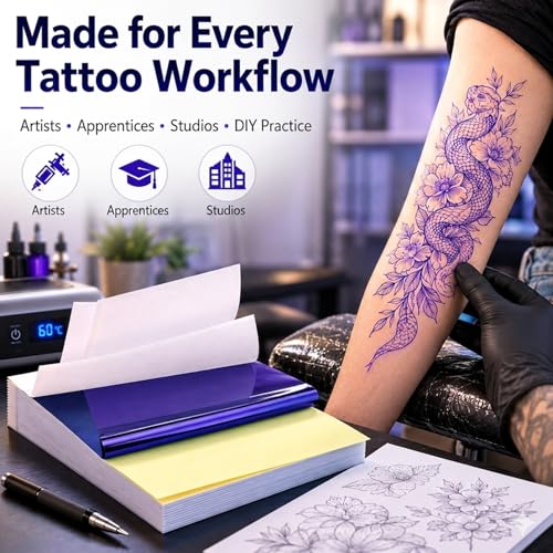 Tattoo Transfer Paper 50 Sheets A4 Size 4-Layer Tattoo Stencil Paper - size: A4 size/50 sheets
