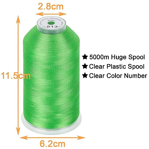 New brothread 2 Huge Spools Embroidery Machine Thread - Lime Green - color: Lime Green-513