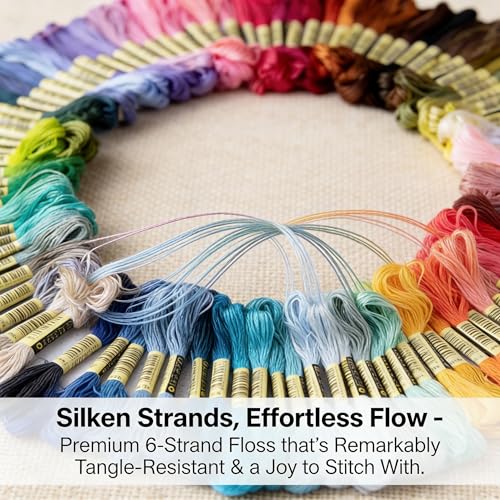 150 Colors Friendship Bracelet String, Cotton Thread Set 6-Strand, 8.75 Yards/Skein, for DIY Crafts, Cross Stitch, Tassels & String Art - color: Mutiple-color, size: 150 Color