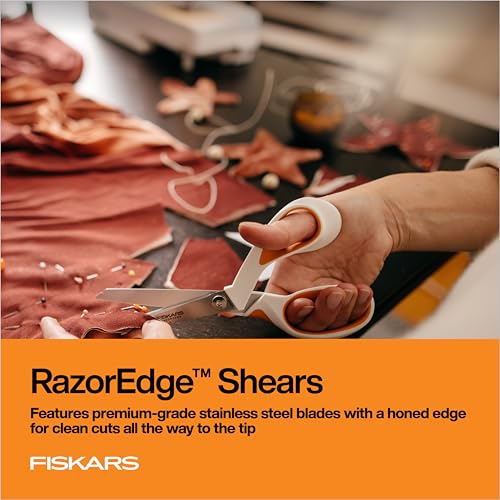 Fiskars 8" RazorEdge Fabric Scissors, Heavy Duty & Sharp Fabric Shears - style: RazorEdge 8"