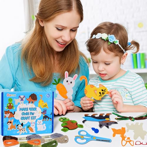 Garma Puppy Sewing Kit for Kids - 10 in 1 Pet Kids Sewing Crafts Kit for Beginners - Mini Sewing Kits for Kid 5-8 8-12 - Easy Sew Your Own Felt Animals DIY Craft Set for Boys & Girls Birthday - style: Pet