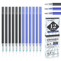 Vanstek 12 Pack 6 Blue 6 Black Erasable Gel Pen Refills, Gel Ink Refills Compatible with Erasable Pens, Fine Point 0.7 mm, Perfect for Writing Planner & Crossword Puzzles - color: 6 Black 6 Blue Refills