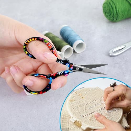 Stork Embroidery Scissors 3.6 Inch Small Sewing Scissors Stainless Steel Sharp Pointed Tip Craft for Embroidery Needlework Thread Cutting DIY Sewing Supplies
