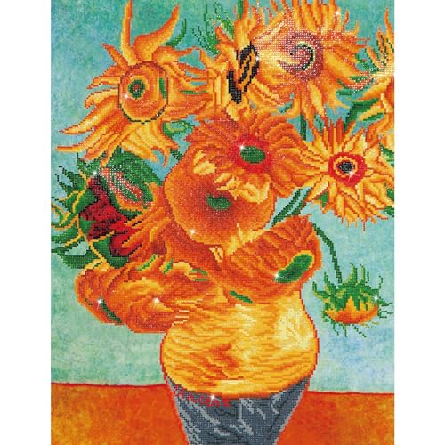 DIAMOND DOTZ Sunflowers Van Gogh Diamond Painting Kit for Adults with Gems - size: 1