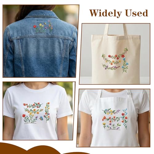 29pcs Floral Water Soluble Embroidery Patterns, Iron on Embroidery Patterns (11.7x8.3")