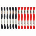 PATIKIL 12 Skeins Embroidery Floss Polyester Embroidery Threads Black/Red - color: Black/Red