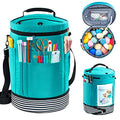 MYBAGZING Expandable Crochet Bag Organizer w/Yarn Grommets& Zipper Closure - color: Teal-Ⅱ, size: Medium-Zipper Closure