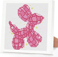 Tiwabb Pink Dog Stamped Cross Stitch Kits for Adults Beginners with Frame - color: Dog Cross Stitch with Frame