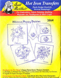 Hibiscus - Poppy - Daisies Aunt Martha's Hot Iron Embroidery Transfer