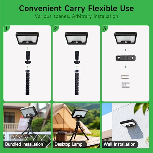 Octopus Solar Motion Lights Outdoor, 600LM, 2 Pack, Black - color: Claw Mount, size: 2-Pcs