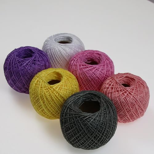 KCS Mercerized Pearl Cotton Thread Size 8 Crochet Needlework Embroidery Threads Ball (6, 17) - color: 17