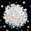 Mixed Clear White Sequins and Spangles Beads Craft Supplies, Crystal Iridescent Spangles and Pearl, Variety Sequins Beads for Crafts, Sewing, DIY Art, Embroidery