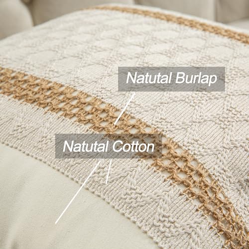 Lumbar Throw Pillow Covers Set of 1 (Beige, 12x20 Inch) - color: Double Striped, size: 20" x 12" (Pack of 1)