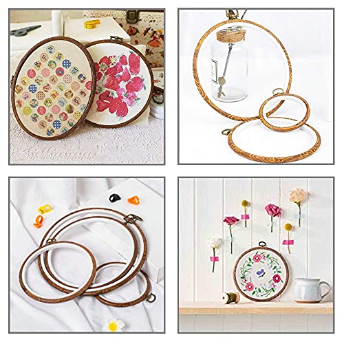 guofa 6.7'' Oval Embroidery Hoops- 2PCS 17x13CM Decorative Cross Stitch Hoops, Imitated Wood Resin Embroidery Frame Hoop for Art Craft Sewing - style: 6.7"L x 5.3"W