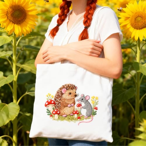 ORIGACH 4 Sheets Animal Water Soluble Embroidery Patterns Stabilizers - color: Forest Animal