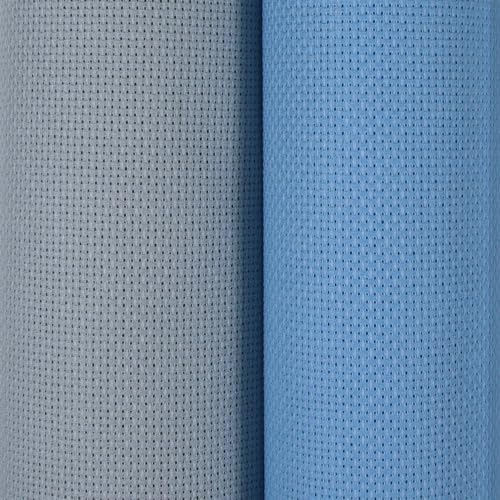 KCS 2 pc of 15" x 18" Counted Cross Stitch Cotton Aida Cloth Needlework Fabric (Light Blue+Sea Foam, 16CT) - color: Light Blue+sea Foam, size: 16CT