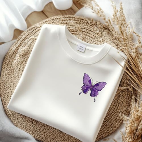 GLOBLELAND 4 Sheets Butterfly Flowers Water Soluble Embroidery Pattern - color: Butterfly