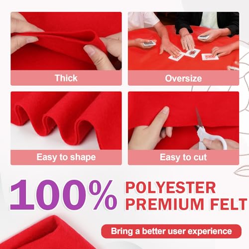XSEINO Red Felt Fabric 180" X 36 "(5 Square Yards), 1.4 mm Thick Soft Felt Fabric Sheet for Crafts, Red Series Colors Soft Nonwoven Fabric, Fit for Decoration, Sewing, DIY Crafts - color: Red, size: 5 yard pre cut