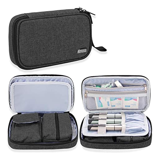 LLUXJA Diabetic Supplies Travel Case, Black - color: Black