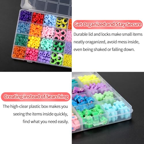 IOOLEEM Bead Organizer Box, 32 Grids 4 Pack Organizer Container Storage - size: 32 Grids (4 pack)