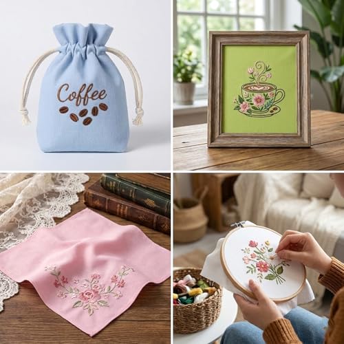 Linen Fabric, 8 Pcs Solid Color Needlework Embroidery Fabric Squares 10x10inch Embroidery Cloth Cross Stitch Fabrics for Garment Craft, Needle-Embroidery, DIY Decoration, Cross Stitch
