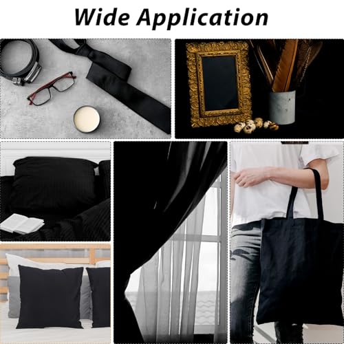100% Black Cotton Fabric 3 Yards 59 Inches Wide Cotton Quilting Fabric by The Yard, Soft Embroidery Muslin Fabrics for Sewing Material Apparel Cloth(Black) - color: Black, size: 3 Yards