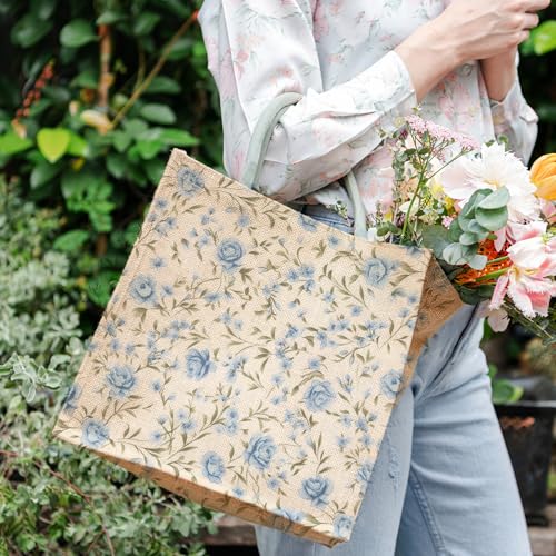 JarThenaAMCS 12 Sheets Blue Floral Heat Transfer Vinyl HTV Iron on Vinyl Watercolor Hydrangea Flower Bow Adhesive Vinyls for Spring Summer Clothing Costume DIY Fabric Crafts, 12 x 10 Inch - style: Blue Floral Bow