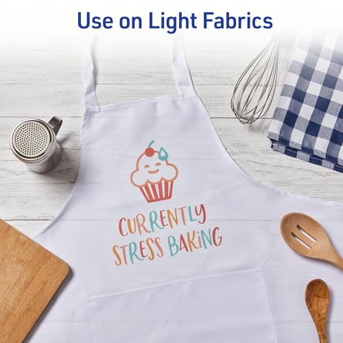 Avery Printable Heat Transfer Paper for Light Fabrics, 8.5" x 11", Inkjet Printer Compatible, 18 Sheets of Iron On Transfer Paper, Great for Custom Shirts, Uniforms, Gifts, and More (8938) - size: 8.5"x11", style: 18 transfers