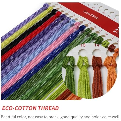 Dooxvey Cross Stitch Kits for Adults Beginners,Full Range of Cross-Stitch Stamped Kits Needlepoint Kits for Beginners Embroidery Kits 11CT Cross Stitch Patterns-Flowers Succulent Plants 18x18 inch - color: Magicolor06