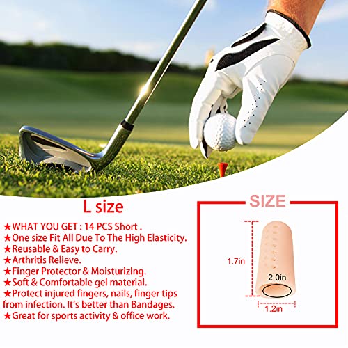 Pnrskter Gel Finger Cots, Finger Protector Support (14 PCS, Breathable) - color: Beige (Breathable)