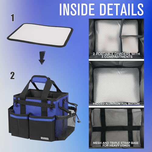 SCAVATA Compact Wearable Cleaning Caddy with Handle & Shoulder Straps - color: Blue
