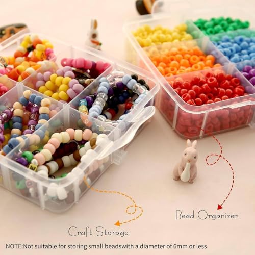 2pack 3-Tier Stackable Bead Storage Container Box 18 Compartments Organizer - size: 18 Grids