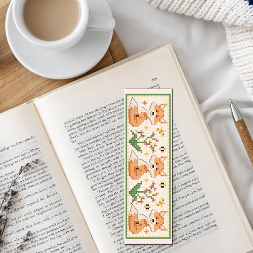 FREEBLOSS 6 Set Cross Stitch Bookmark Kits Farm Animal Stamped Cross Stitch Kit DIY Embroidery Bookmarks Kit for Beginners with Instructions 6x20cm/8x2.4inch - style: Farm Animals